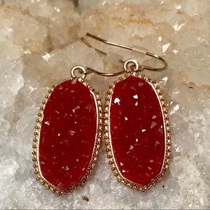 4/$25   Red Orange Kendra Scott Like Earrings